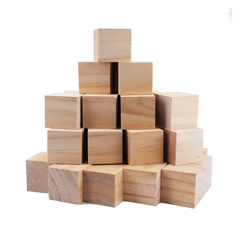 5/6/7CM Large Wooden Cubes Unfinished Wood Blank Square Blocks DIY Embellishments Crafts Scrapbooking Nordic Home Decor