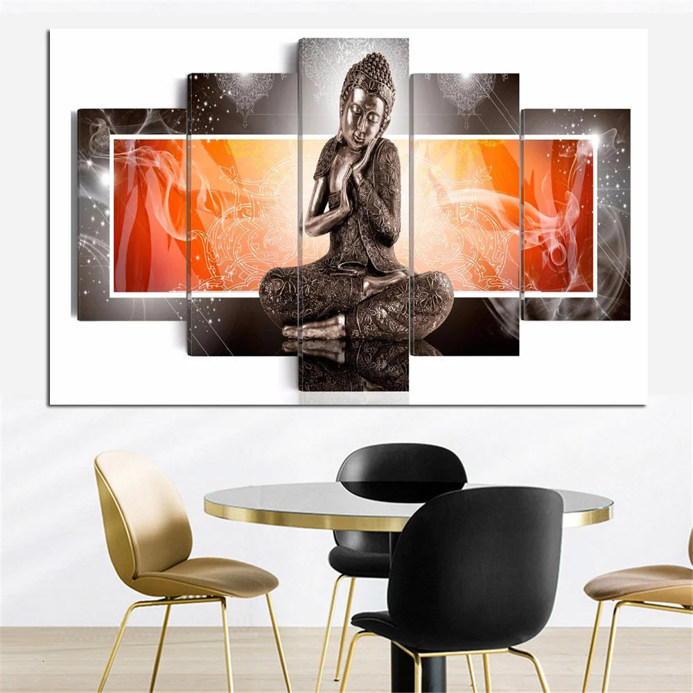 

5pcs/set Diamond Painting 5D Buddha Religion Full Drill Square Diamond Embroidery Waterfall Cross Stitch Multi-picture