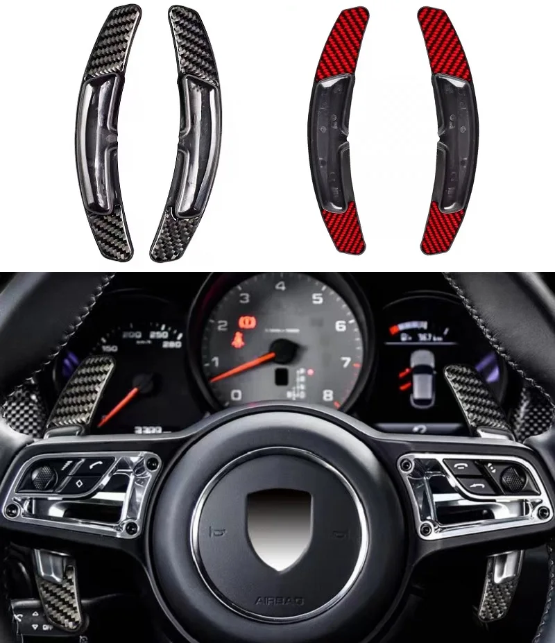 

Carbon Fiber Car Steering Wheel Shift Paddle Extend Trim For Porsche 991 911 718 Panamera Macan Cayenne