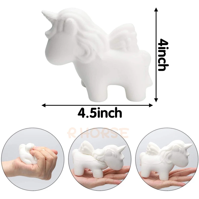 10Pcs Animals Squishies Kawaii DIY Drawing White Creamy Slow Rising Soft Food Squishy Random 1Pcs Unicorn+10Pcs For Kids Giftss