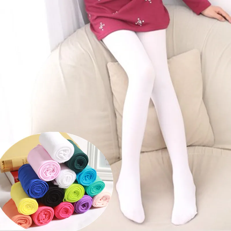 Summer Spring Candy Color Kids girls Pantyhose Ballet Dance Tights for infant child Stocking Velvet Solid White autumn Pantyhose