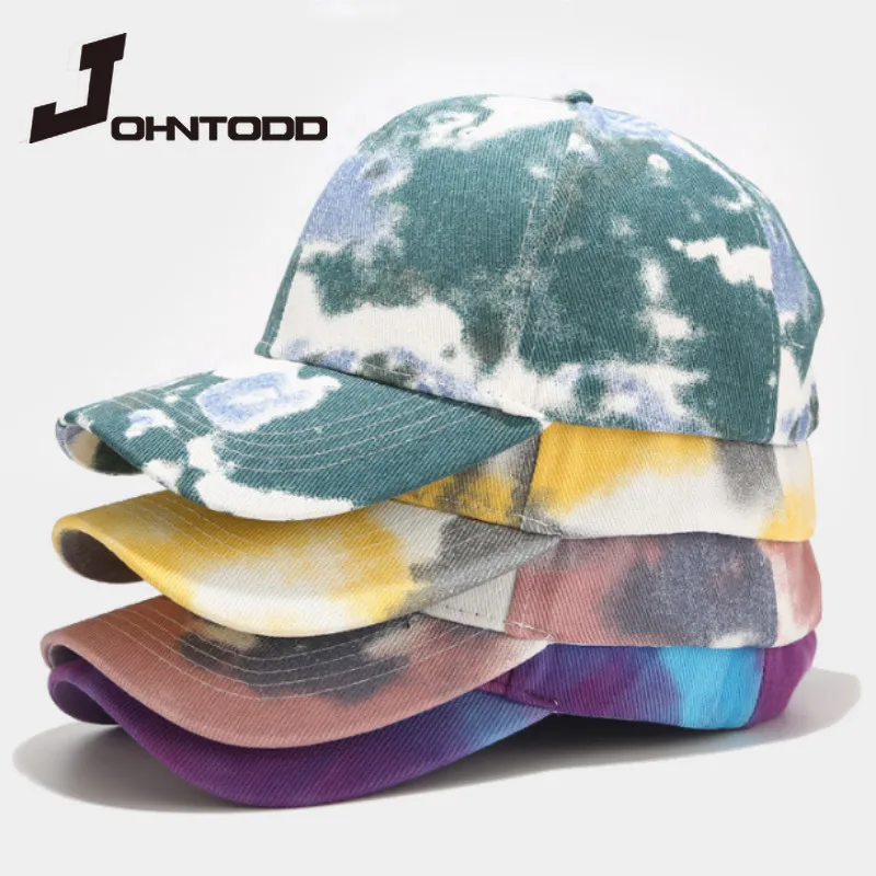 

2020 new fashion tie-dye baseball cap spring men's and women's trend colorful snapback hat outdoor adjustable sunscreen graffiti