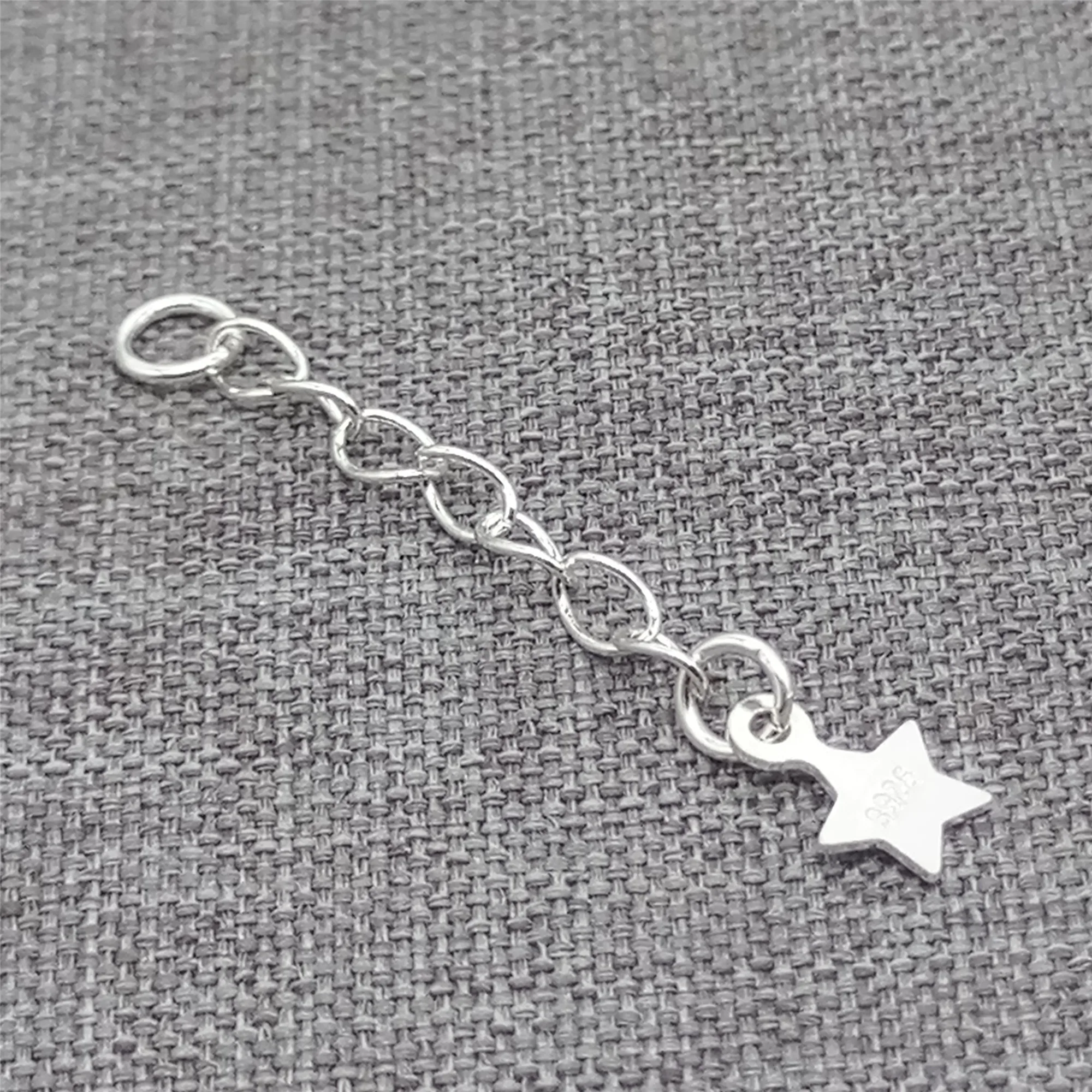 

12pcs of 925 Sterling Silver Pentagram Star Extension Extender Chain Charm for Bracelet Necklace