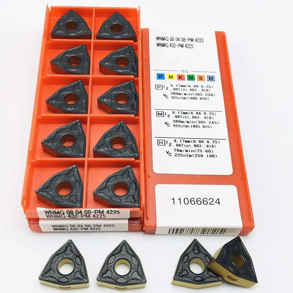 10 pezzi di WNMG080408 PM 4225 inserto in metallo duro WNMG 080408 PM originale di 4225 di alta qualità di utensili di tornitura CNC tornio noioso strumento