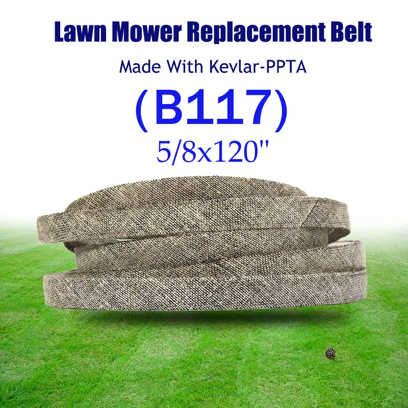 

Kevlar Lawn Mower Belt Triangle Belt Replacement V-belt Dry Wrapping (B117) 5/8x120" For J/OHN DEERE M118685 M112269 M154960