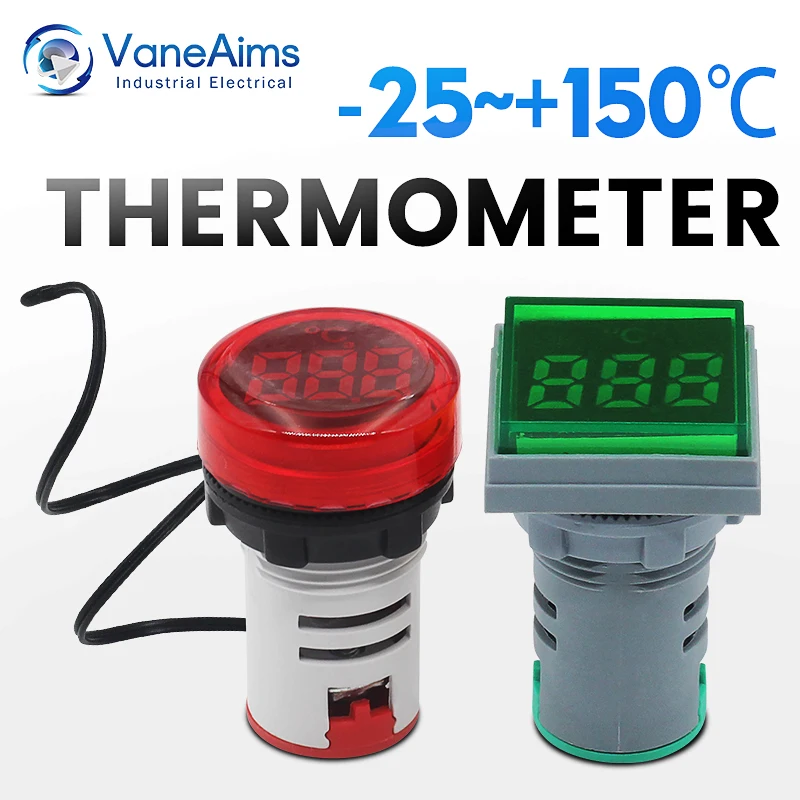 

Small thermometers, square and round, used to measure the temperature of liquids and air LED digital thermometers Minus 25℃150℃