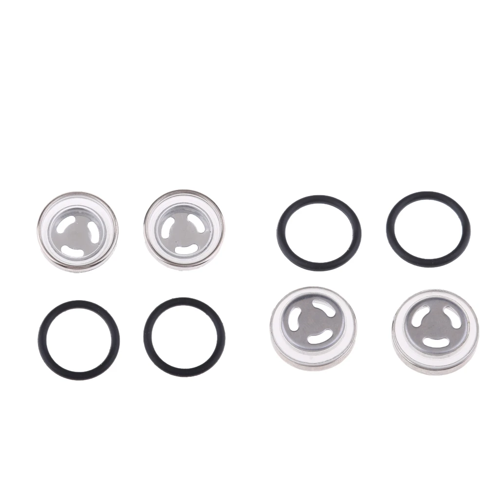 4x Motorcycle Metal Sight Oil Sight Glass Seals For Master Cylinder, Φ18mm