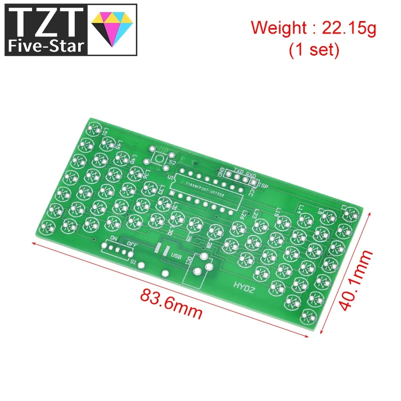 1/3PCS 5V Elektronisches Sanduhr-DIY-Set TZT Elektrische Produktionssets Präzise mit LED-Lampen Doppelschichtplatte 84*40mm – Detail 9