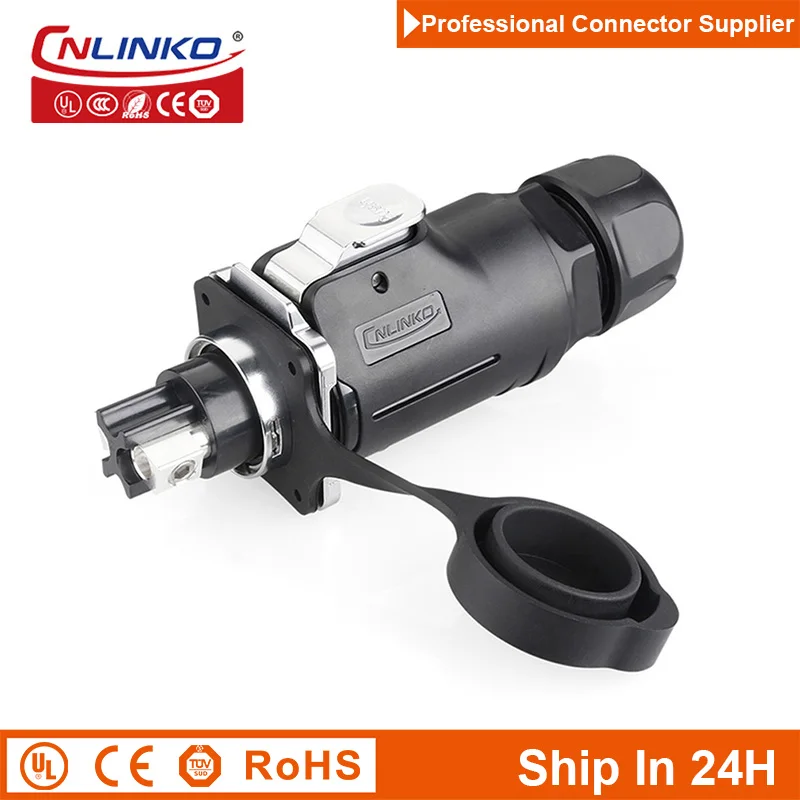 Cnlinko LP28 2Pin M28 Waterproof 45A 500V Strong Power Connector Male Female Plug Socket Wire Joint for New Energy Vehicle Metro