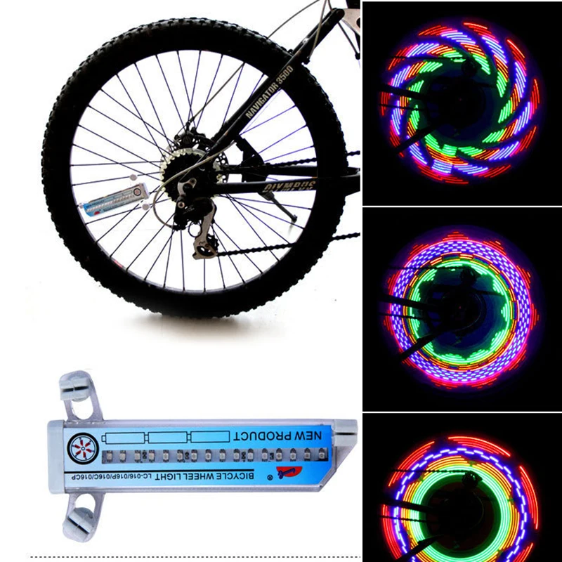 30 Pattern Bicycle Wheel Light LED Bike Spoke Light Flash Lamp Night Riding Safety Cycling Accessories Double Side Display