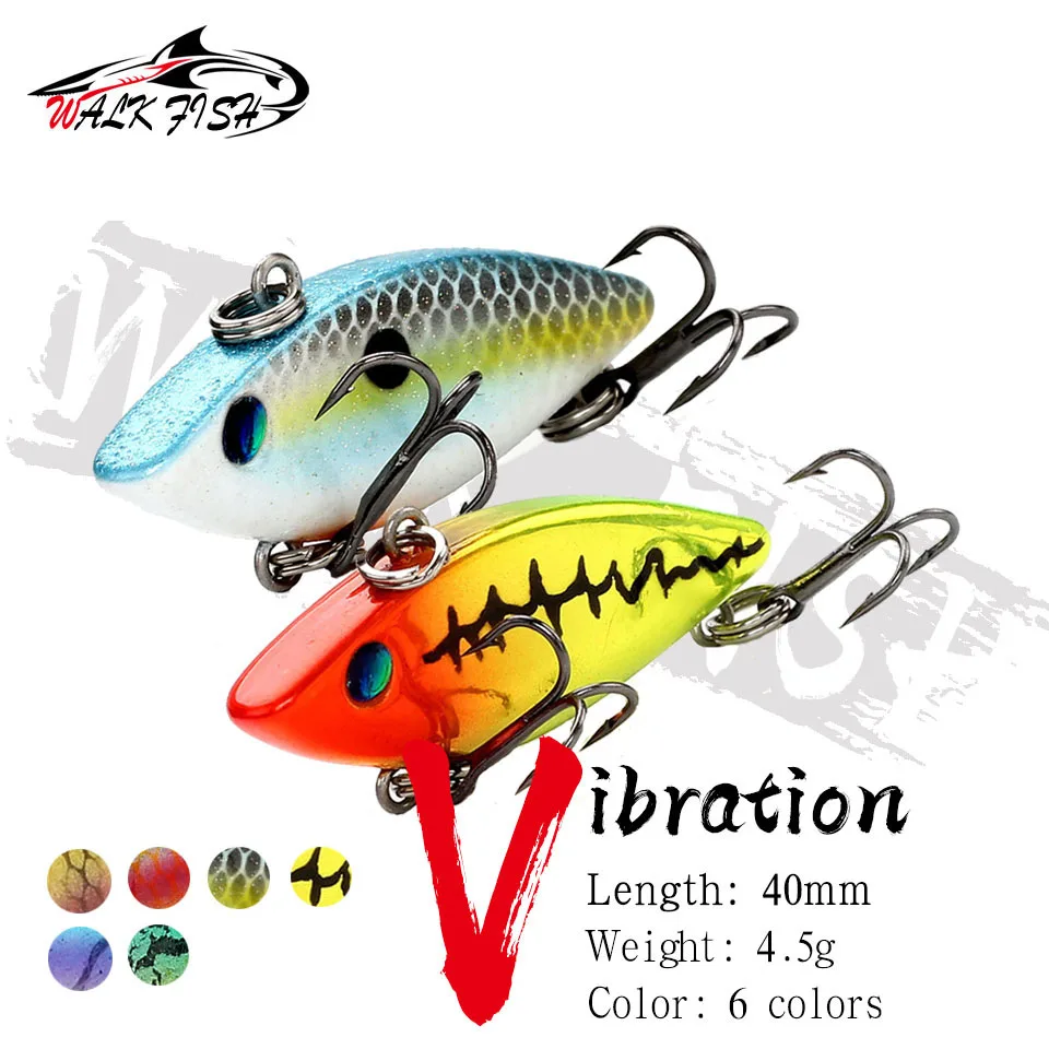 WALK FISH 6PCS/Lot VIB Fiishing Lures Artificial Crank Crankbaits Wobblers Vibration Baits Perch Rattling Baits Fishing Tool