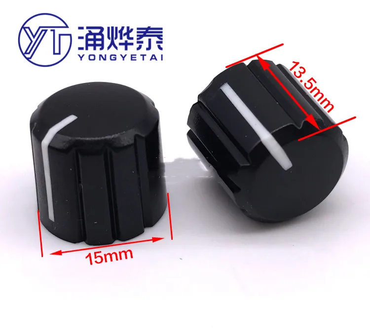 YYT 10PCS Plastic knob 15*13.5MM potentiometer cap switch button encoder cap half shaft hole flower shaft hole