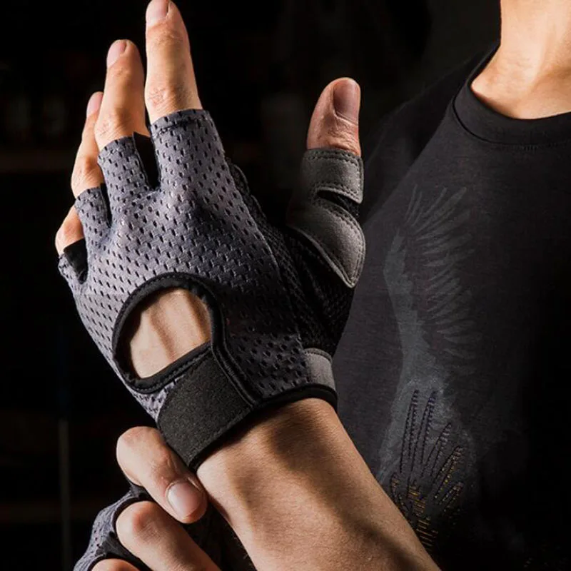 

Professional Fitness Gloves Non-Slip Exercise Half Finger Men Women Power Weight Lifting Hand Protector Cycling Gloves MY563