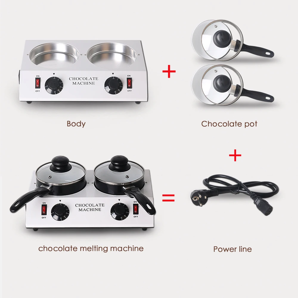 ITOP Chocolate Melting Machine Double Pot Tempting 2 Non-Stick Heating Boiler Chocolate Cheese Sugar Melter Commercial 110-220V