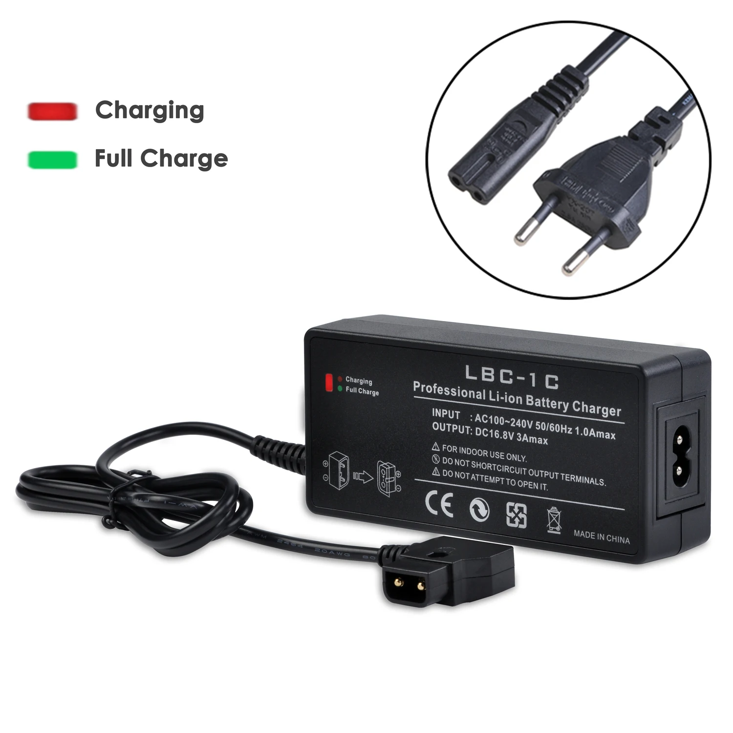 16.8V 3A D-Tap Battery Power Adapter Charger for Sony V Mount / V Lock Battery & BP-U65 BP-U68 HDW-800P PDW-850 DSR-650P Camera