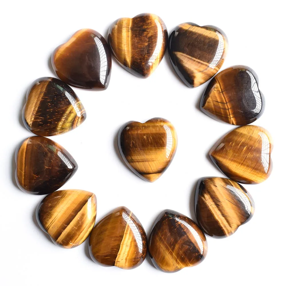2020 new Top quality Assorted natural stone mix heart shape cab cabochons beads for jewelry making 25mm wholesale 12pcs/lot free