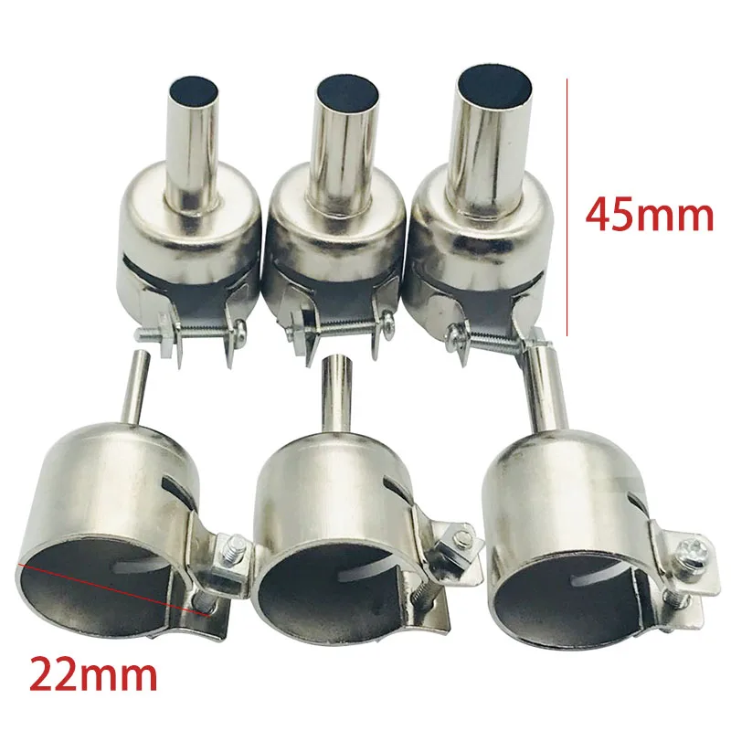 8Pcs Aluminum Alloy 8Pcs Universal Meatal Heat Gun Resisting Nozzles Hot Air Guns Silver 3/4/5/6/7/8/10/12 mm