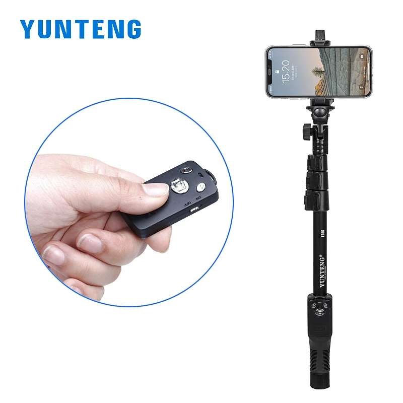 100% Hàng Chính Hãng Thương Hiệu Gậy Chụp Hình Tự Sướng YUNTENG 1288 Gậy Selfie Cầm Tay Monopod + Tặng Giá Đỡ Điện Thoại + Bluetooth Màn Điện Thoại Máy Ảnh GoPro