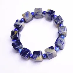 Natural Blue Stone Sodalite cube Bracelet Crystal Quartz Healing Women Men Jewelry Gift