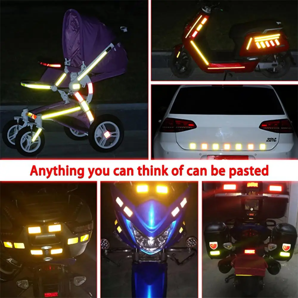 Car Reflective Tape Sticker Safety Mark Waterproof Warning Tape Strip Reflector Protective Sticker Reflective Film