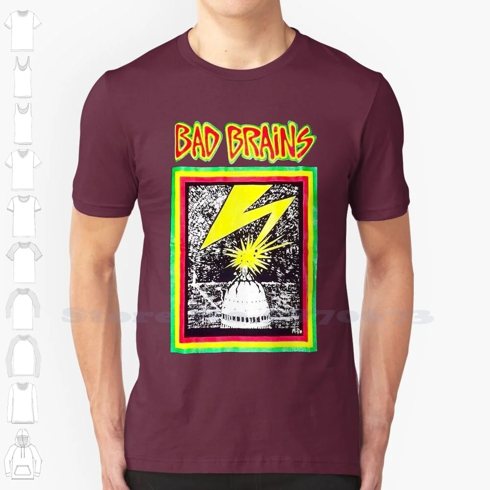 Fashion New Top Tees Tshirts Official Bad Brains Distressed Vintage Capitol Logo T Shirt S M L Xl 2xl Top