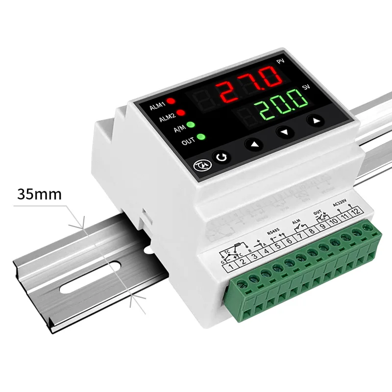 din35mm rail temperature controller Din PID thermostat relay output , SSR output , RS485 communication modbus protocol