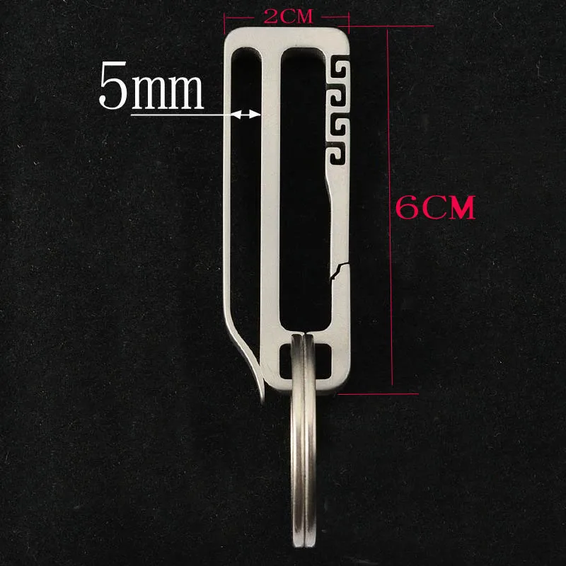 EDC Outdoor Equipment Pure Titanium TC4 Men's Waist Hanging Keychain Backpack Belt Buckle for Camping Hiking