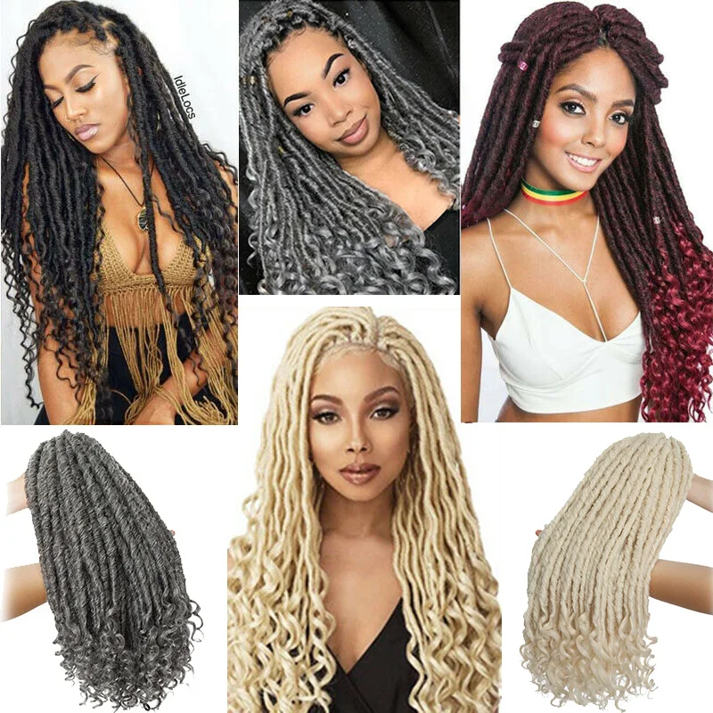 BENEHAIR Goddess Faux Locs Crochet Hair 24 Strands Crochet Braiding Hair Synthetic Hair Extension Fake Hair For Black Women