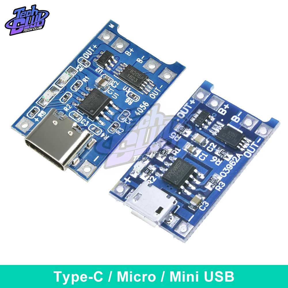 TC4056A TC4056 Lithium Battery Charger Module Type-c /Micro USB TC4056A 5V 1A 18650 Charging Board With Protection Dual Function