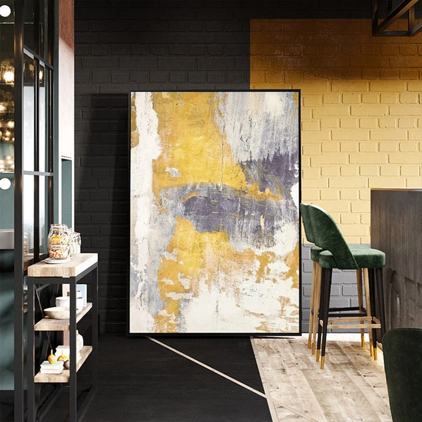 Amazing Abstract Canvas Handmade Oil Painting Custom Large Size Home Decor Hanging Poster Living Room Restaurant Entrance Mural