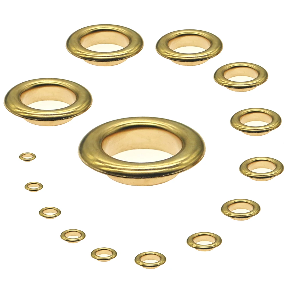 Bright Gold Brass Eyelets, Scrapbooking Accessories, Knitwear,Apparel Bags, Shoe, Light Gold 3|3.5|4|4.5|5|6|8|10|12|17|20mm