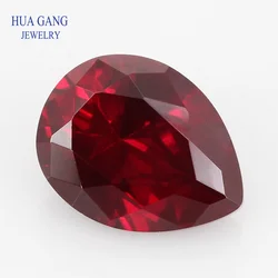 8# Ruby Red Corundum Stones Size 2x3~13x18mm Pear Cut Synthetic Corundum Gems Stone For Jewelry Wholesale