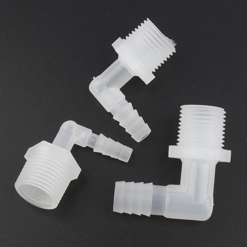 5pcs NuoNuoWell G1/2 To 6.4~19.5mm PP Elbow Connectors Aquarium Fish Tank Hose Joints Air Pump Fittings Micro Irrigation Adapter