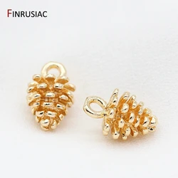 Lovely Gold Plated Small Pinecone Charms Pendant For Jewelry Making DIY Craft, Handmade Earrings Bracelet Necklace Accessories