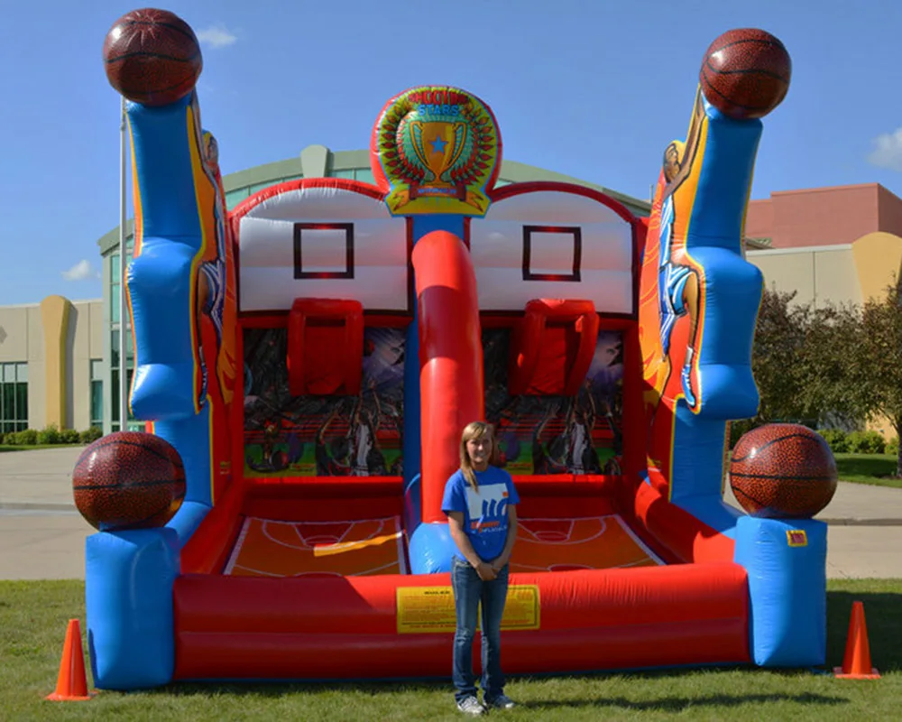 

Promotion 2 players inflatable basketball hoop double for adult manufacturer good inflatable basketball shoot game for sale