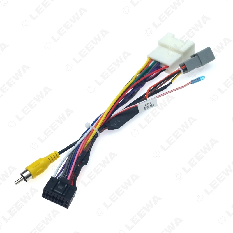 LEEWA Car Stereo Radio 16PIN Adaptor Power Cable For Mitsubishi Outlander Xpander/Mirage Audio 16Pin Wiring Harness #CA4469