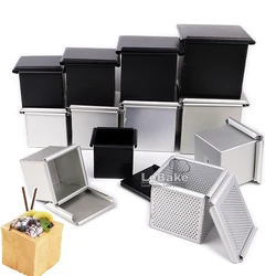 6 7 7.5 8 9 10cm Square Cube Smooth Nonstick Leaky Anodizing Aluminium Bread Box Mold with Lid Cake Toast Maker DIY Bakeware