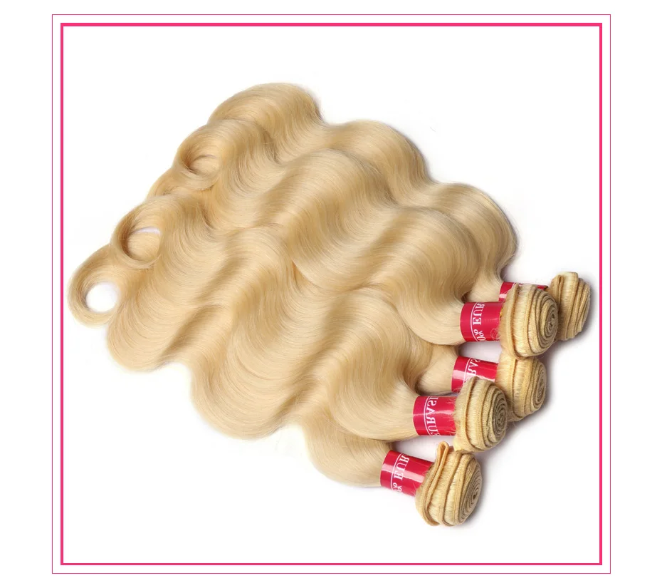Alimon ica Bündel 613 Honig blond Remy brasilia nischen Körper Welle Haar weben Schuss Remy Menschenhaar Bündel 8-40 Zoll lang – Detail 4