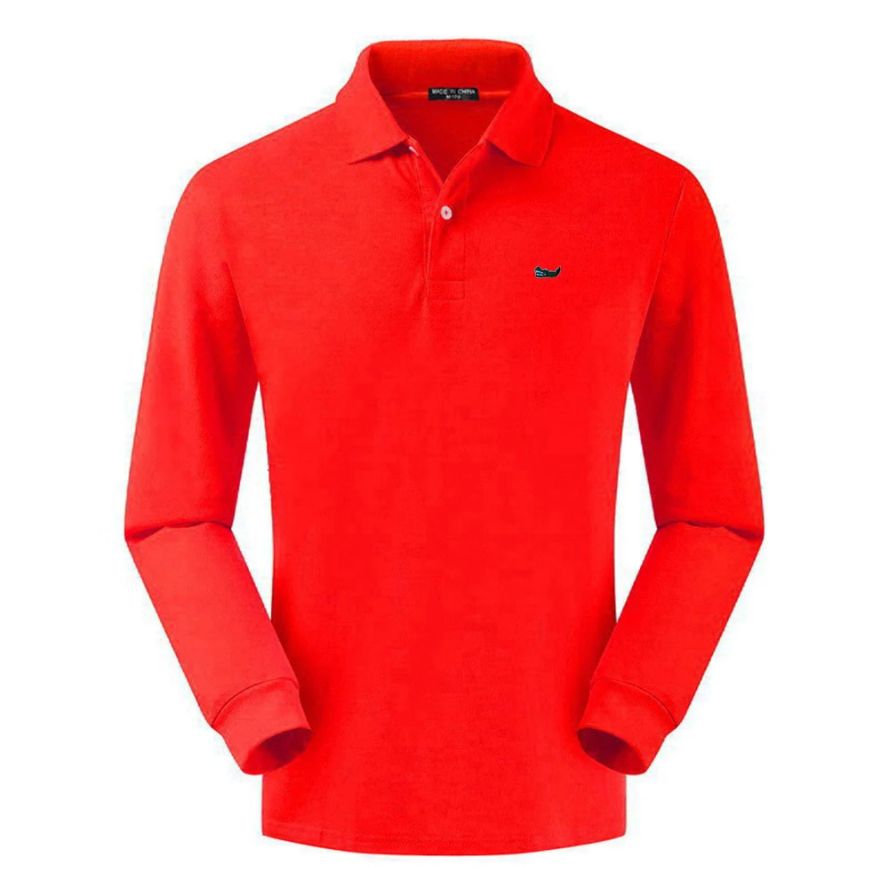 Polo à manches longues avec logo brodé pour hommes, t-shirt décontracté, 100% coton, haute qualité, nouveauté, printemps, automne