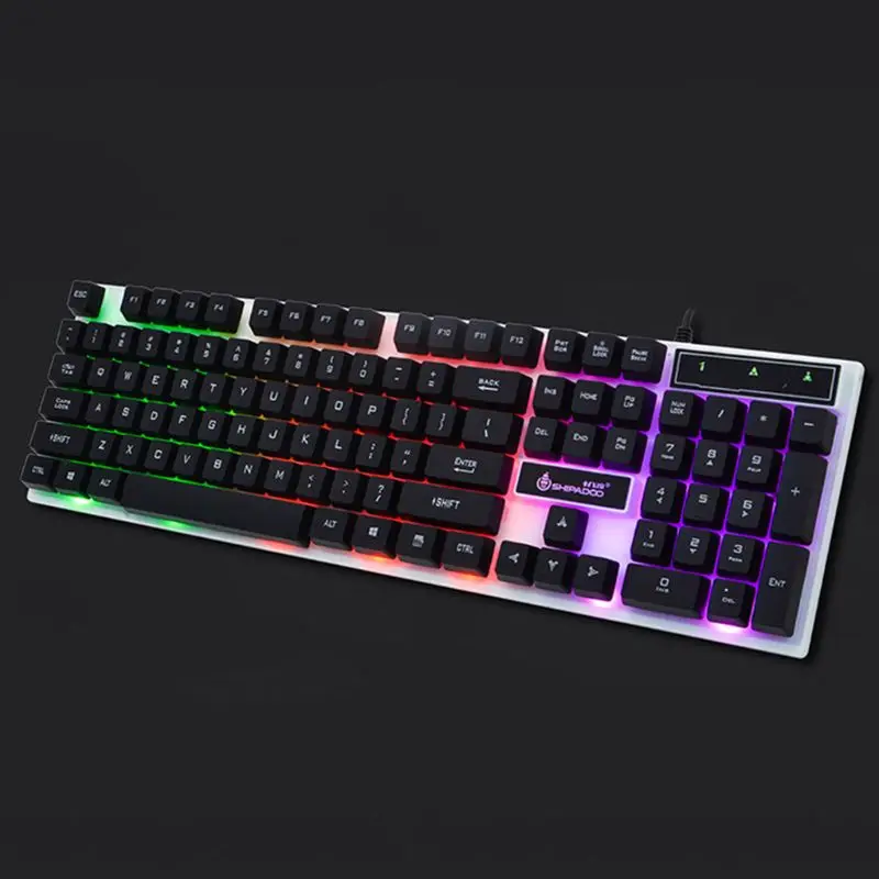 USB Computer Wired Gaming Keyboard Colorful Backlit Glow Floating Button Mechanical Keyboard For Computer Laptop