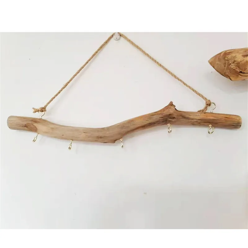 Boho Natural Wood Jewelry Necklace Ring Display Stand DIY Jewelry Hook Up Organizer Storage Hold Store Home Decoration Gifts