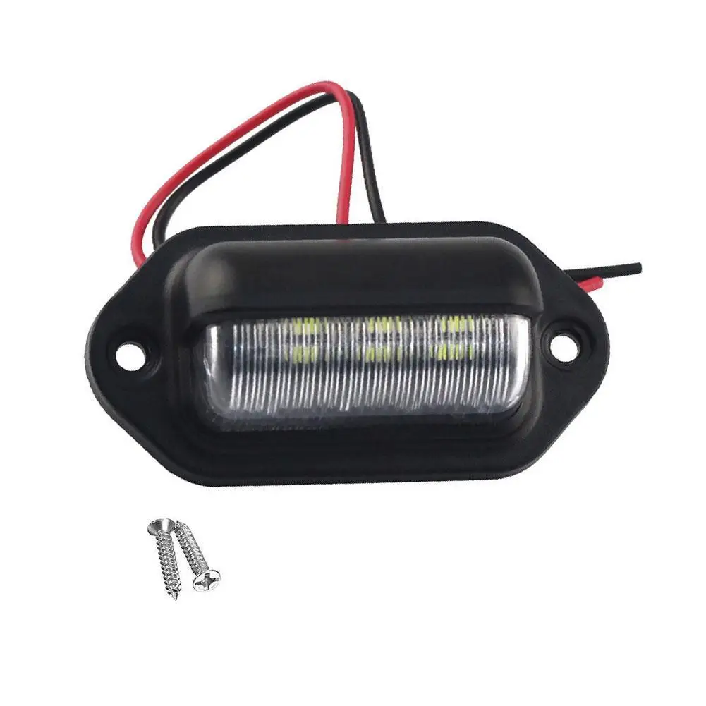 12V 6 LED 자동차 번호판 라이트, SUV 자동 RV 트럭 트레일러 테일 라이트 번호판 조명 램프 자동차 액세서리