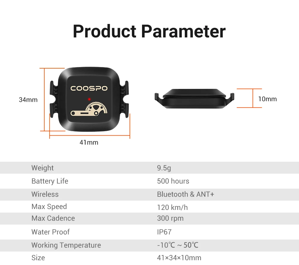 Cadence Sensor Speed Sensor Rpm Sensor CooSpo Bluetooth 4.0 ANT+ Road Bike Mtb Sensor For Wahoo Garmin Bike Computer