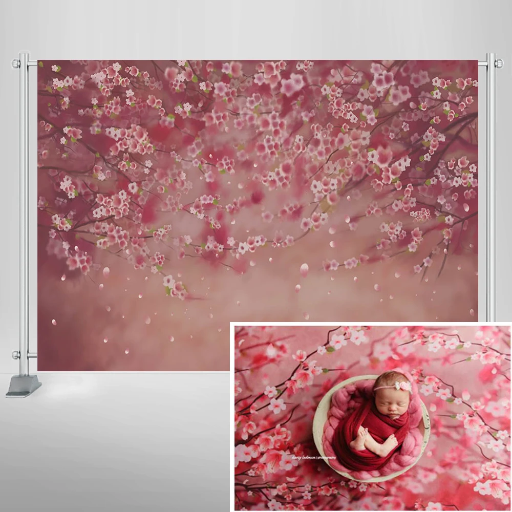 Винтажный цветочный фон для фотосъемки новорожденных девочек на день рождения, художественный портретный фон, детский профессиональный реквизит для фотостудии