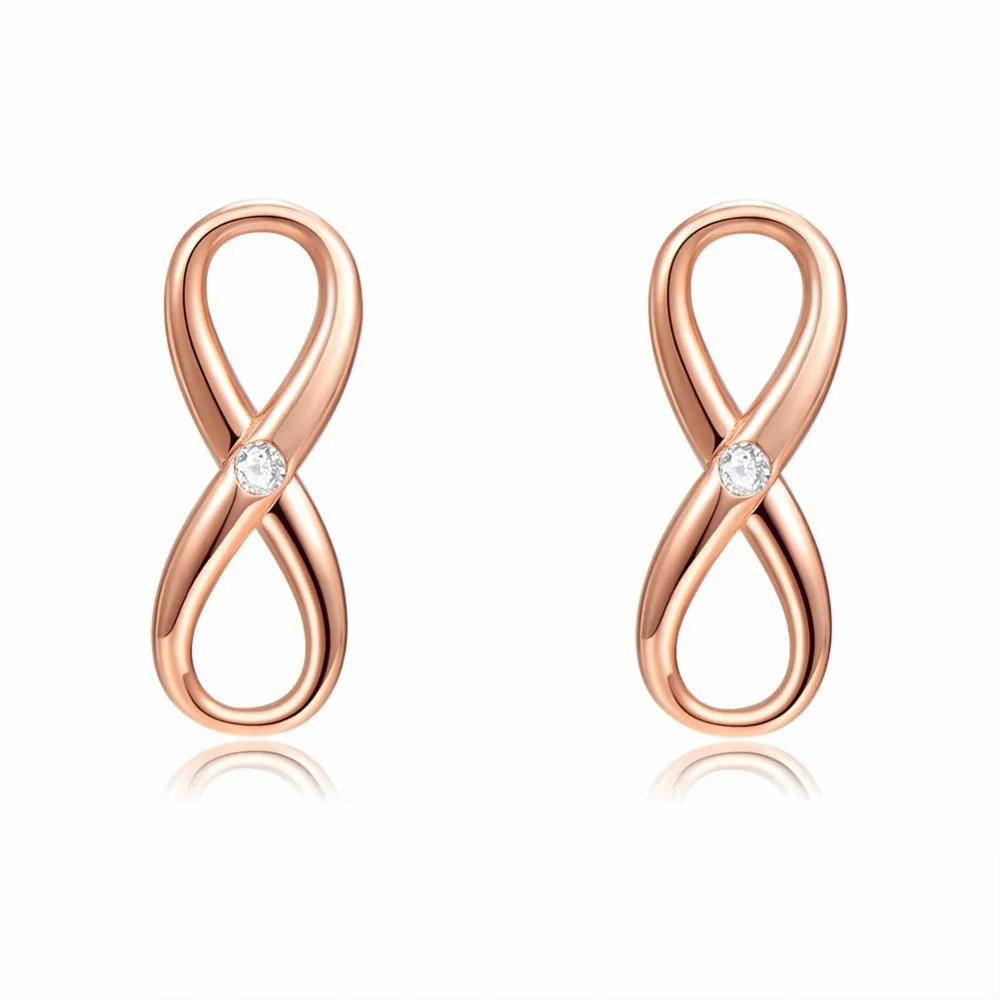 jingyang Earrings For Women's Fashion Rose Gold Crystal Unlimited Jewelry Girls Circus Charm Drops Earring  Day Jewelry