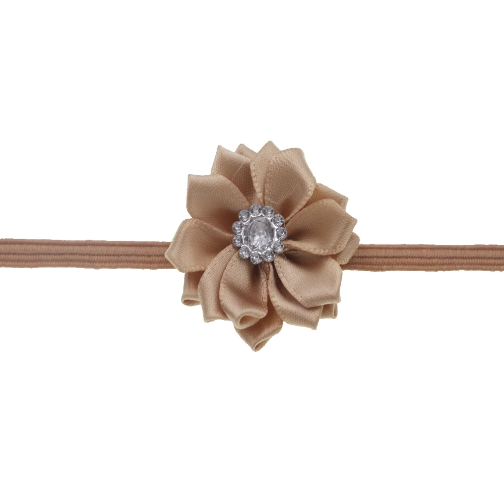 baby headband Polygonal Ribbon Rhinestone Flower Headband Newborn Elastic Floral Hairbands Cute children girls Hair Accessories