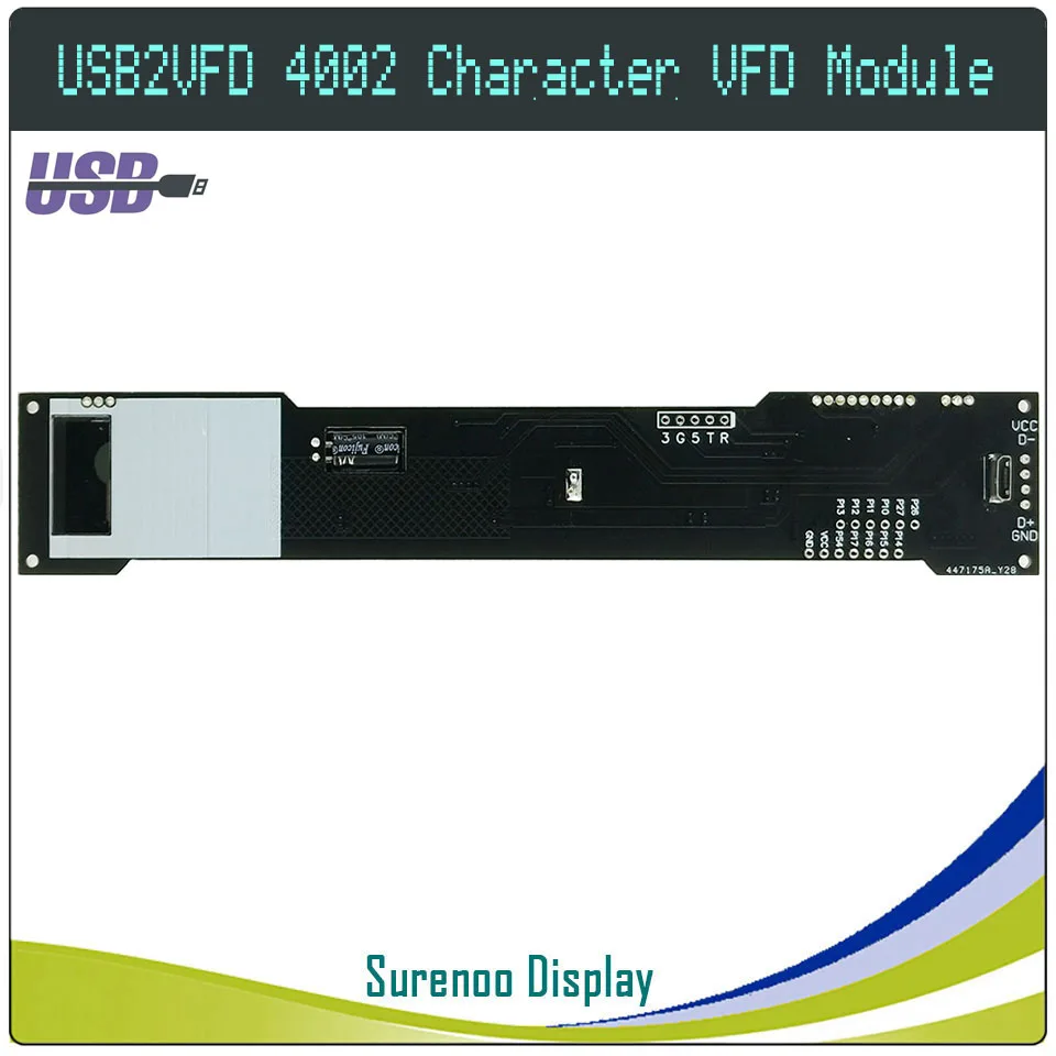 LCD2USB 4002 40X2 402 USB VFD Display LCD Module Screen Panel USB2LCD USB2VFD support AIDA64 for DIY PC