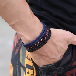New Men Bracelet Set Handmade Adjustable Paracord Braslet Homme Hiphop Rock Charm Braclet Male Accessories Gift For Boyfriend