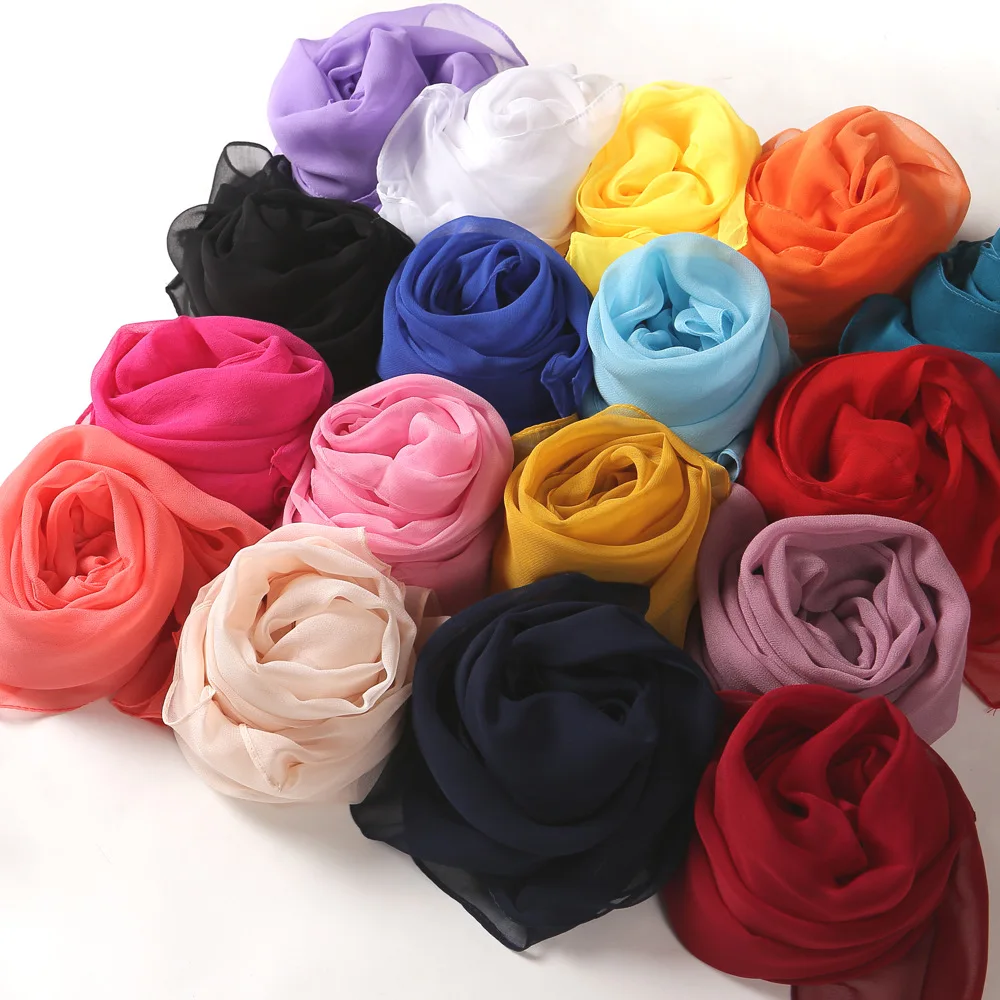 2024 New Fashion Summer Women soild color Beach Scarf Silk Shawls Headband Female Headband Wraps Beach Sunscreen Hijab Wholesale