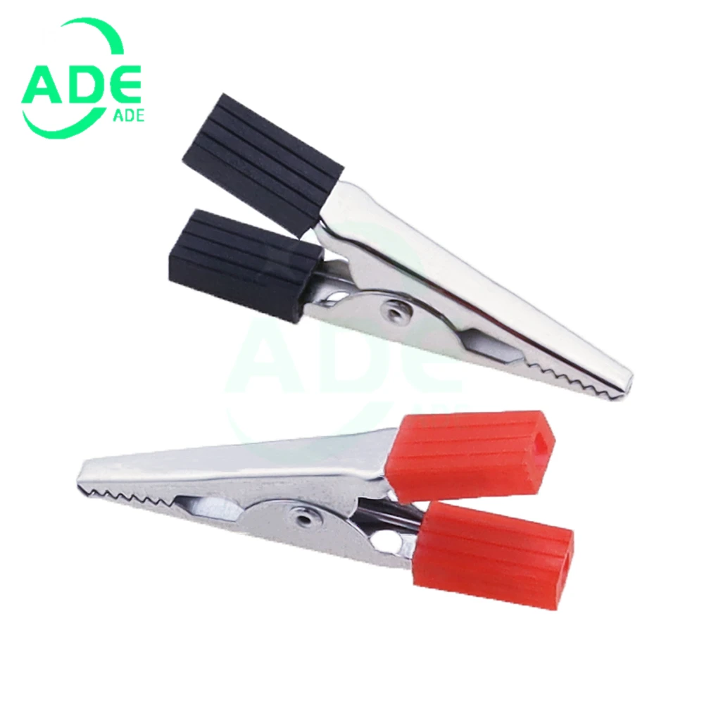 Hot  46mm Plastic Handle Test Probe Metal Alligator Clips Connector Connect Socket Plug for Battery